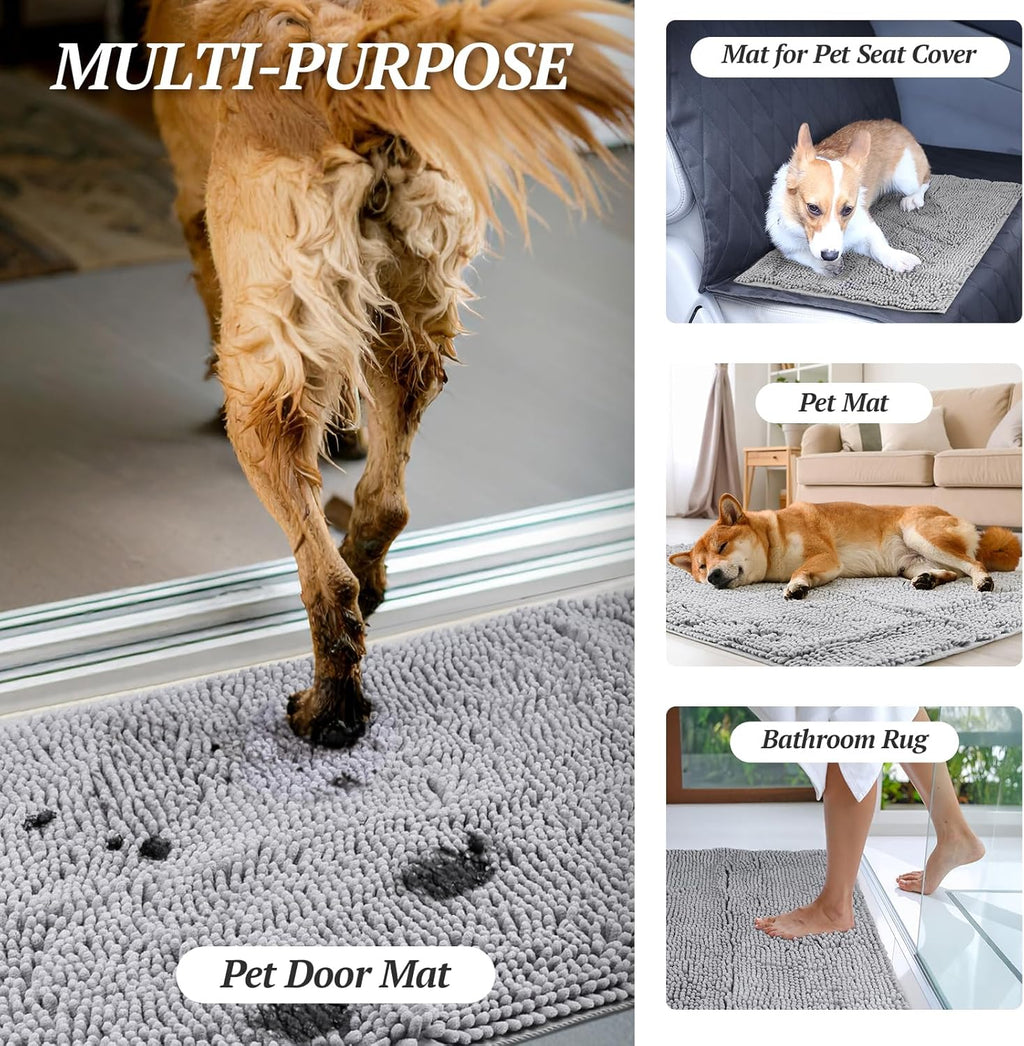 Cat Litter Mat, Litter Trapping Mat, 31"× 20" Cat Kitty Litter Rug with Waterproof Back, Super Soft for Cat'S Paws, Machine Washable, Grey