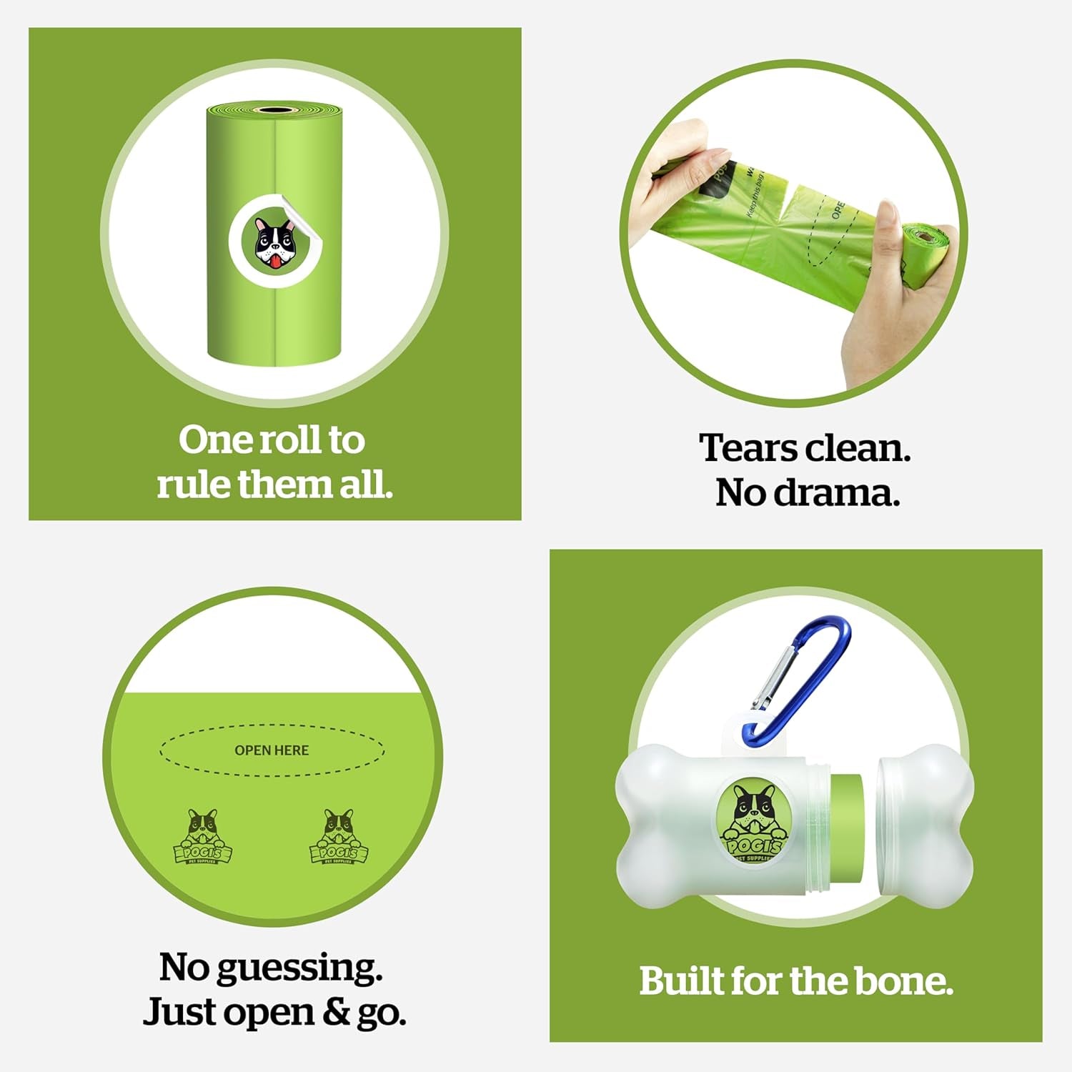 Pogi’S Poop Bags - 30 Unscented Rolls (450 Dog Poop Bags) - Leak-Proof, Earth-Friendly Poop Bags for Dogs