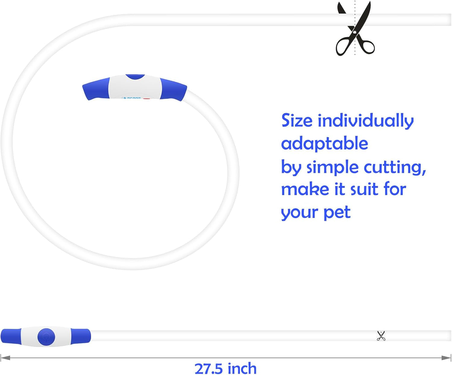 LED Collar, USB Rechargeable, Glowing Pet Collar for Night Safety, Fashion for Small Medium Large Dogs (Royal Blue)