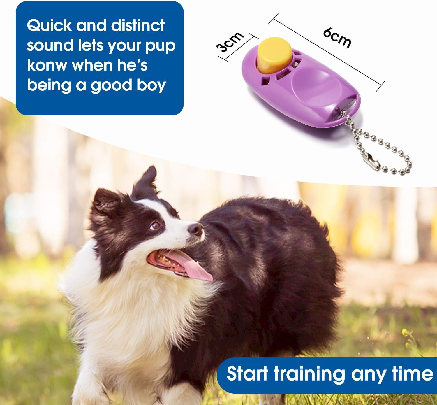 15 Ft, 20 Ft, 30 Ft, 50 Ft, 100 Ft Long Training Leash for Dog Cat Training, Play, Camping, or Backyard Lead with Free Training Clickers for Small, Medium and Large Dogs or Cats